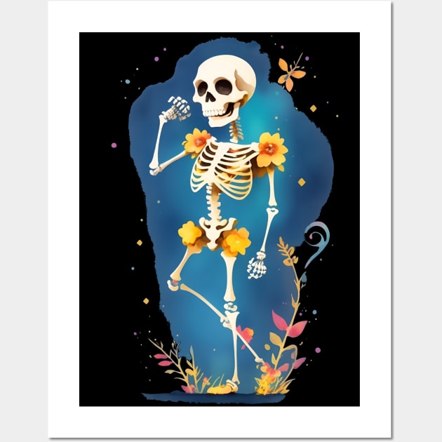 Blooming Bones: Life Beyond the Grave Wall Art by ImaginaryInk